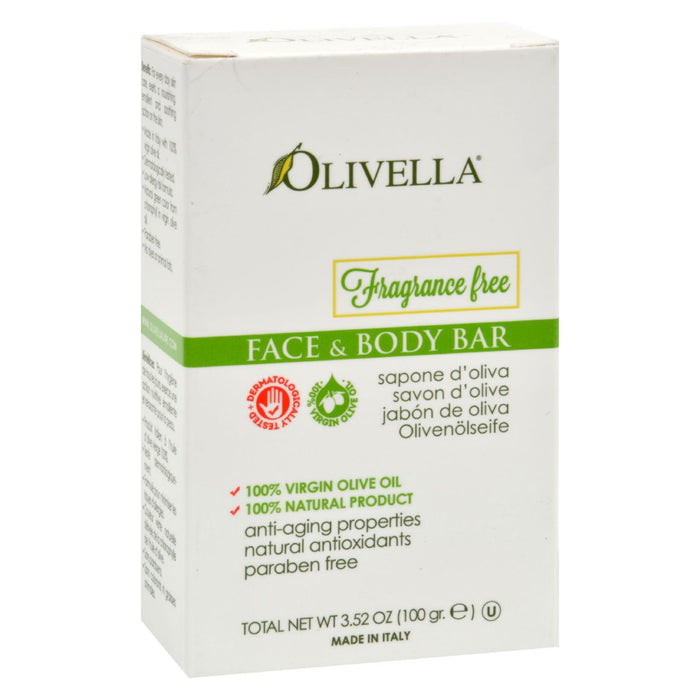 Olivella Fragrance Free Face And Body Bar - 3.52 Oz.