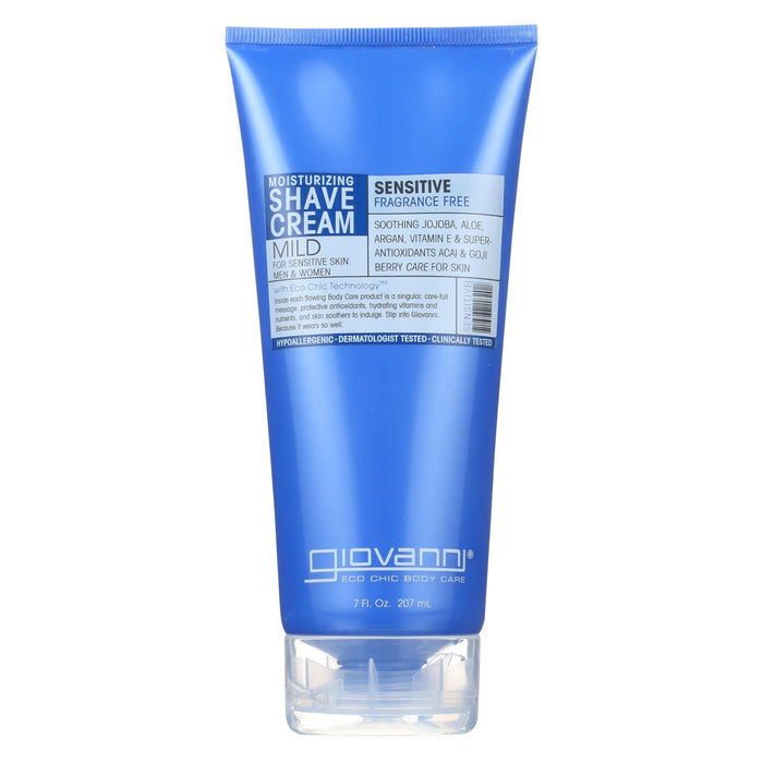 Giovanni Moisturizing Shave Cream Sensitive Skin Men And Women Fragrance Free - 7 Fl Oz.