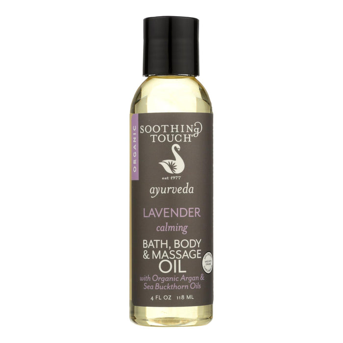 Soothing Touch Bath Body And Massage Oil -Organic - Ayurveda - Lavender - Calming - 4 Oz