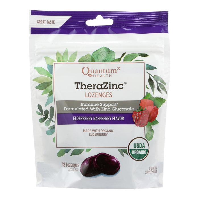 Quantum Research Zinc Lozenges -Elderberry Raspberry - 18 Count