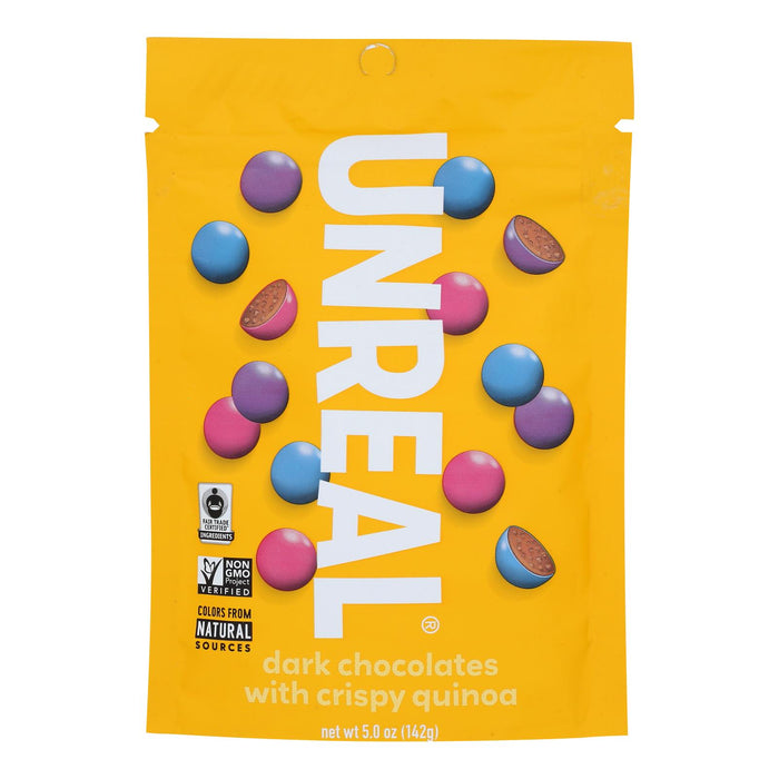 Unreal - Crispy Quinoa Chocolate Gems - Dark Chocolate - Case Of 6 - 5 Oz