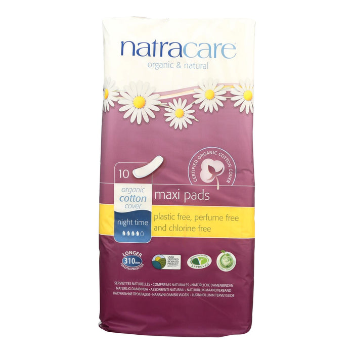 Natracare Natural Night Time Pads - 10 Pack.