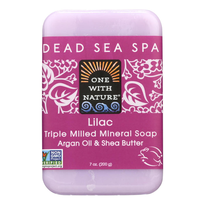 One With Nature Triple Milled Soap Bar -Lilac - 7 Oz