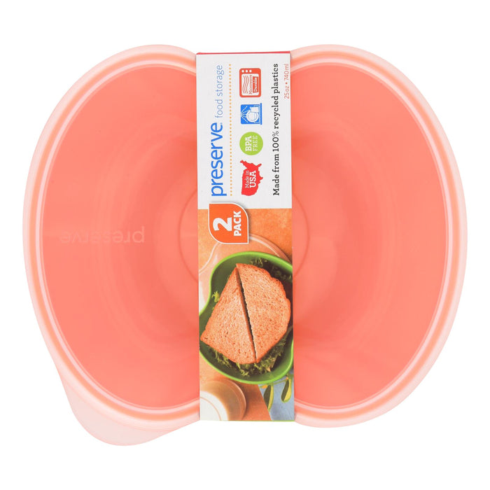 Preserve Small Square Food Storage Container - Orange- 2 Pack.