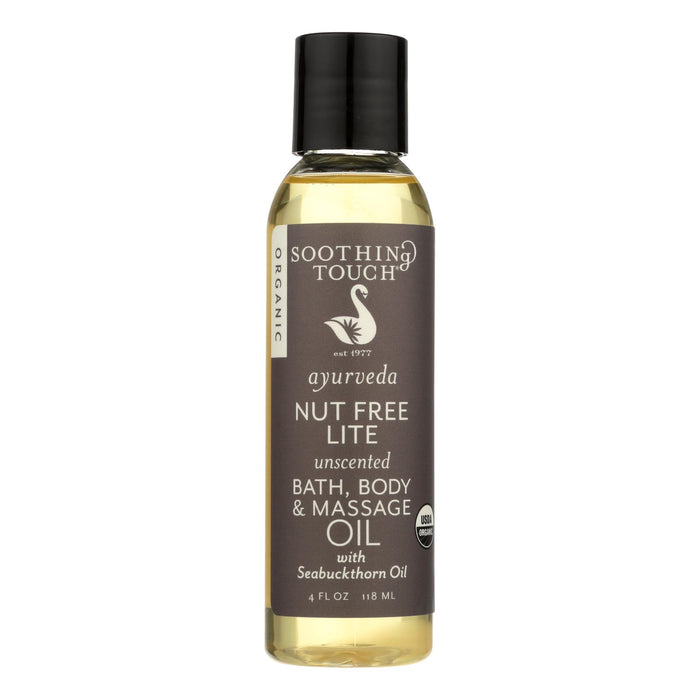 Soothing Touch Bath Body And Massage Oil -Organic - Ayurveda - Nut Free Lite - Unscented - 4 Oz