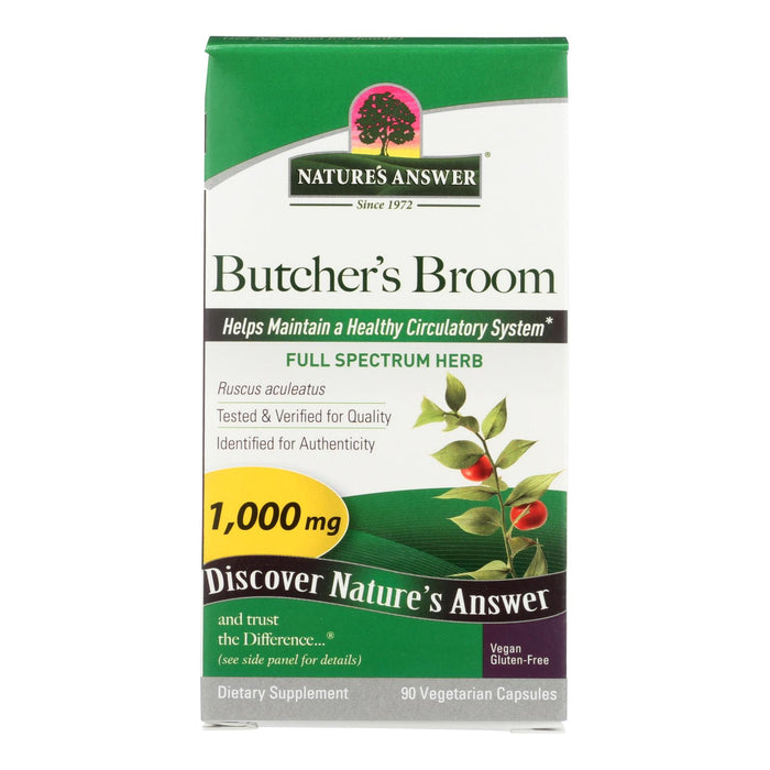 Nature's Answer - Butcher's Broom Root - 90 Vegetarian Capsules.