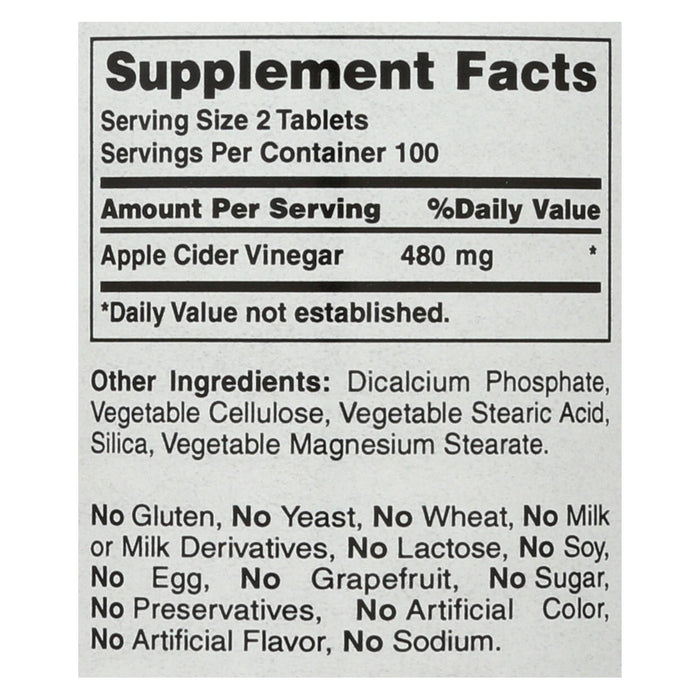 American Health -Apple Cider Vinegar - 300 Mg - 200 Tablets