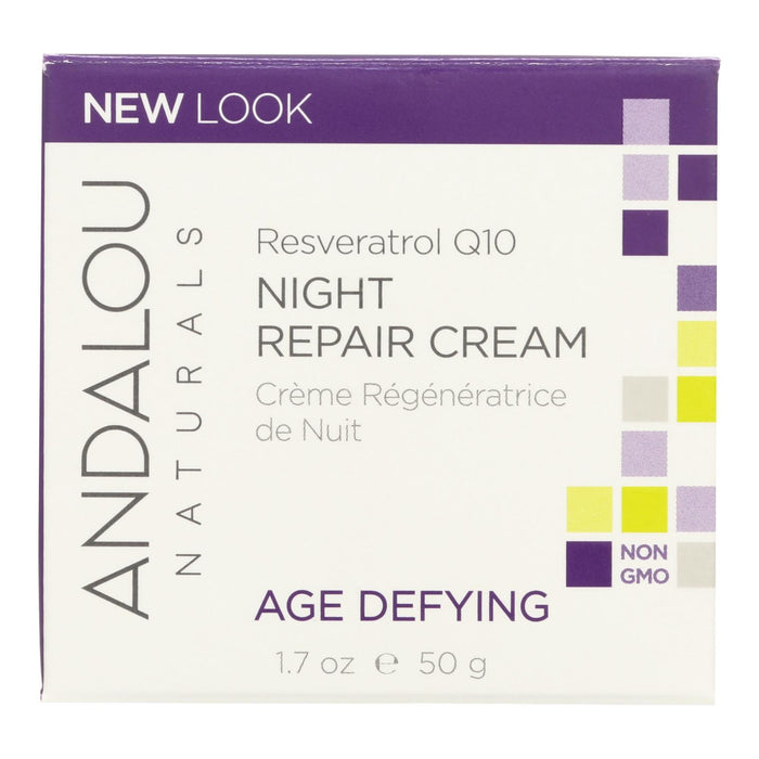 Andalou Naturals Resveratrol Q10 Night Repair Cream - 1.7 Fl Oz.