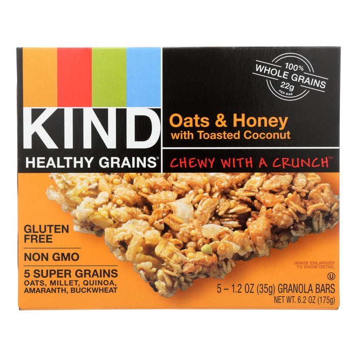 Kind Bar - Granola - Healthy Grains -Oats And Honey With Toasted Coconut - 1.2 Oz - 5 Count - Case Of 8