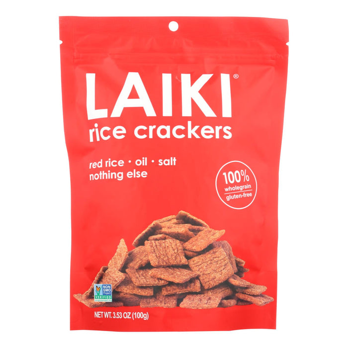 Laiki Red Rice Crackers - Case Of 8 - 3.5 Oz