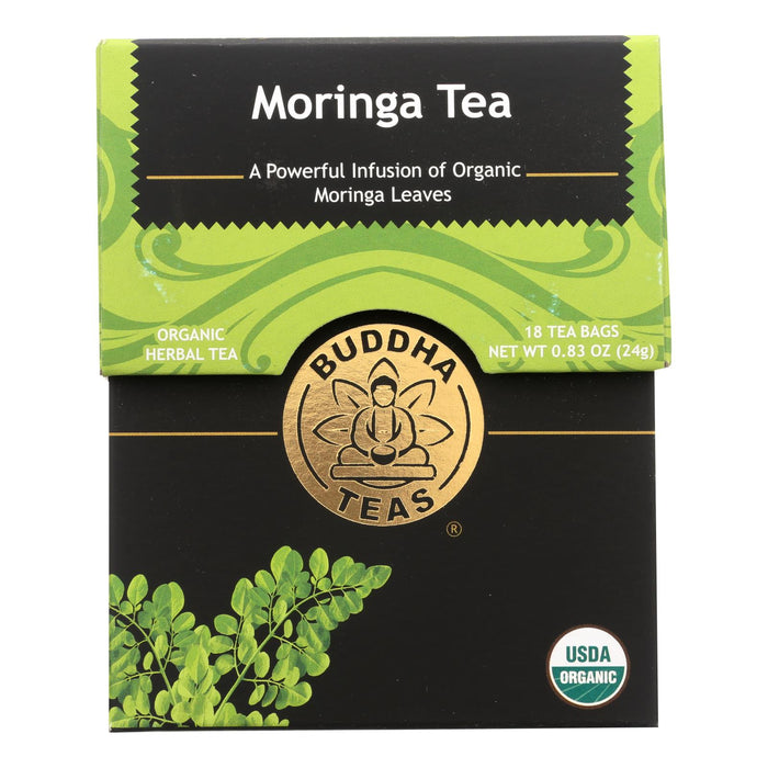 Buddha Teas - Organic Tea - Moringa - Case Of 6 - 18 Bags.