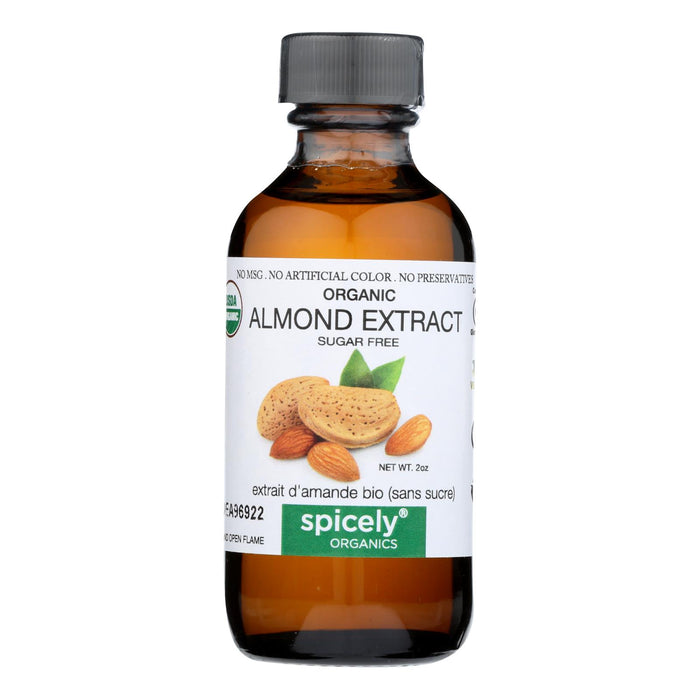 Spicely Organics - Organic Extract - Almond - Case  Of 6 - 2 Fl Oz.