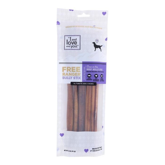 I And Love And You's Free Ranger Bully Stix Dog Chews  - Case Of 6 - 5  Ct