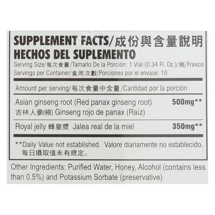 Prince Of Peace Red Ginseng -Royal Jelly - 10 Cc - 10 Count