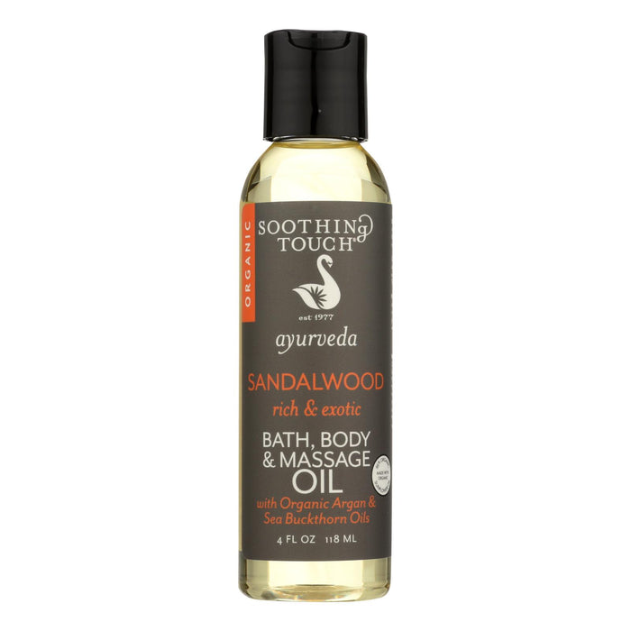 Soothing Touch Bath Body And Massage Oil -Ayurveda - Sandalwood - Rich And Exotic - 4 Oz