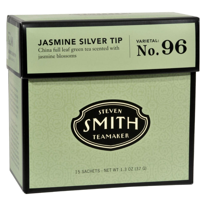 Smith Teamaker Green Tea - Jasmine Slvr Tp - Case Of 6 - 15 Bags.