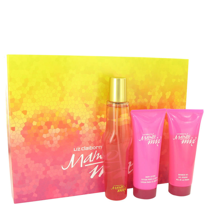 Mambo Mix by Liz Claiborne Gift Set -- 3.4 oz Eau De Parfum Spray + 3.4 oz Body Lotion + 3.4 oz Shower Gel for Women