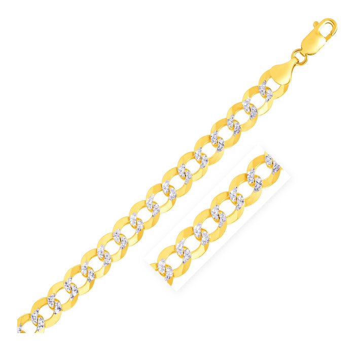 10 mm 14k Two Tone Gold Pave Curb Chain.