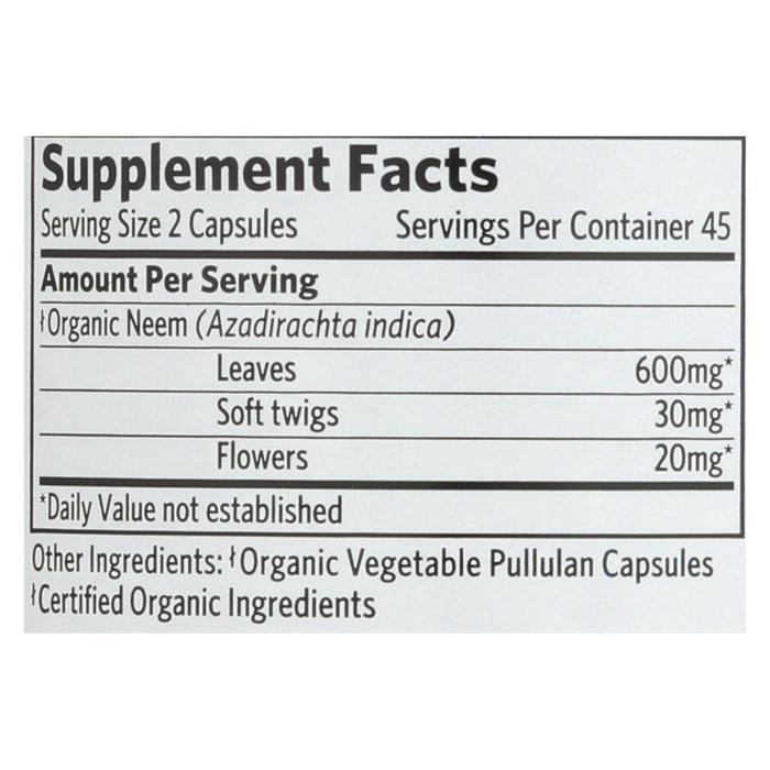 Organic India Usa Whole Herb Supplement, Neem - 1 Each - 90 Vcap