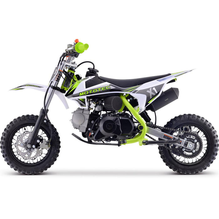 Mototec X1 70cc 4-stroke Gas Dirt Bike Green.