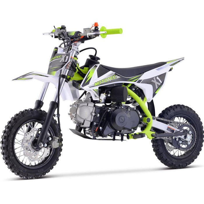 Mototec X1 70cc 4-stroke Gas Dirt Bike Green.