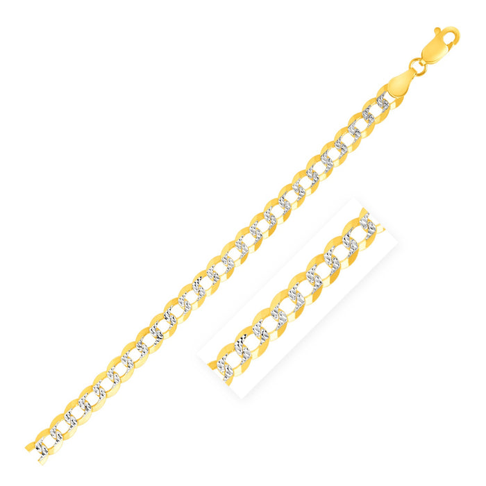 3.2 mm 14k Two Tone Gold Pave Curb Chain.