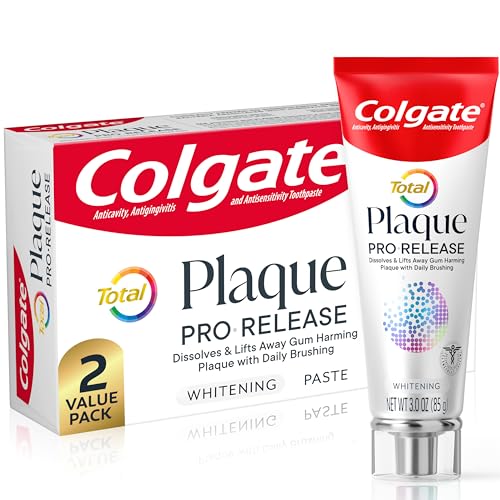 Double the Care, Colgate Total Plaque Pro Whitening Toothpaste, 2 Tubes