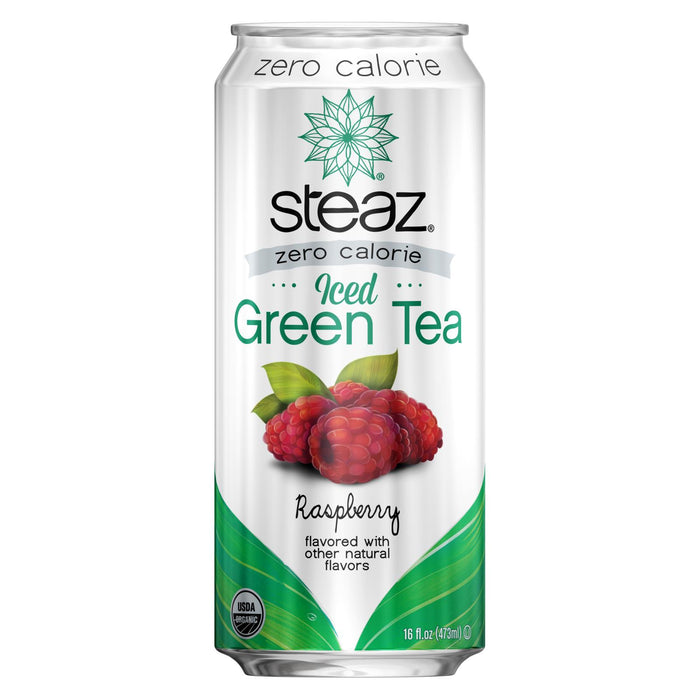 Steaz Zero Calorie Green Tea - Raspberry - Case Of 12 - 16 Fl Oz.