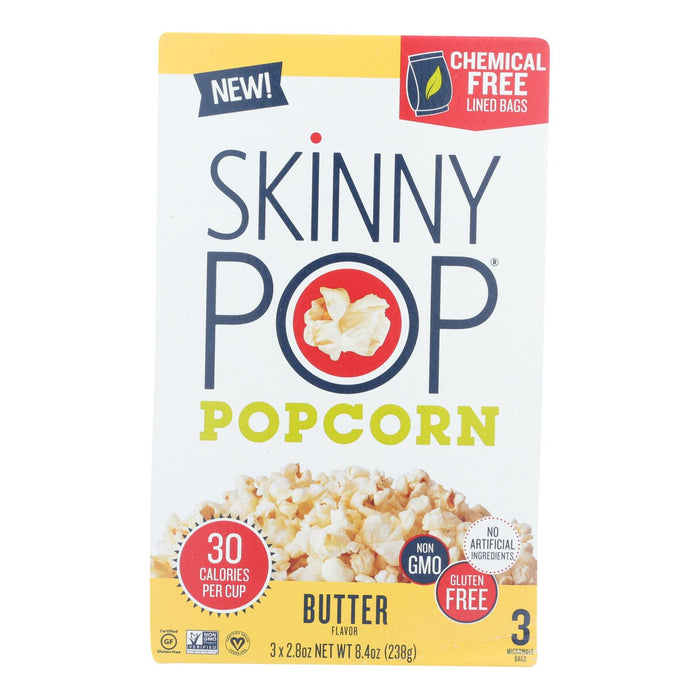 Skinnypop Popcorn - Popcorn Micro Butter 3pk - Case Of 12 - 3/2.8 Oz.