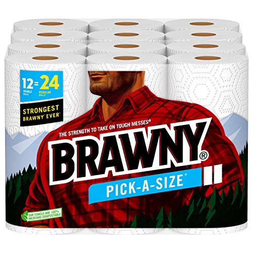 Brawny Pick-A-Size Paper Towels - 12 Double Rolls