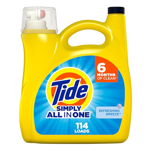 Tide Simply Liquid Laundry Detergent: Refreshing Breeze Scent for a Clean, Fresh Wash  114 loads