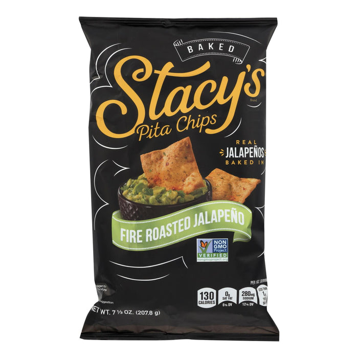 Stacy's Pita Chips Fire Roasted Jalapeno Pita Chips - Roasted Jalapeno - Case Of 12 - 7.33 Oz