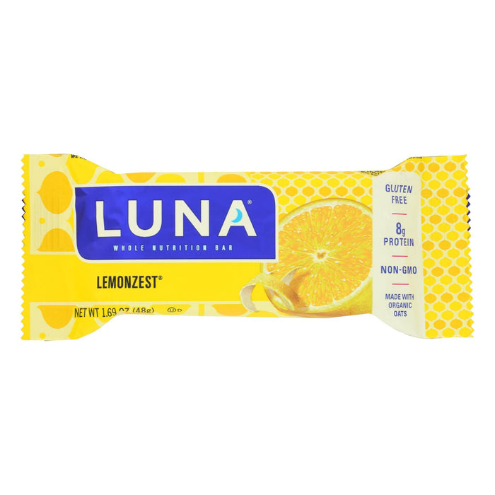 Clif Bar Luna Bar - Organic Lemon Zest - Case Of 15 - 1.69 Oz.