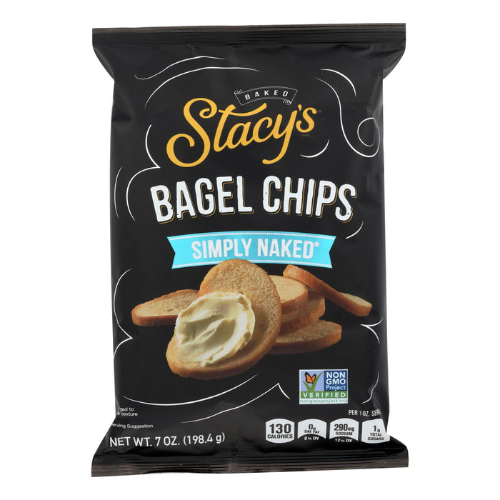 Stacy's Pita Chips Bagel Chips - Simply Naked - Case Of 12 - 7 Oz.