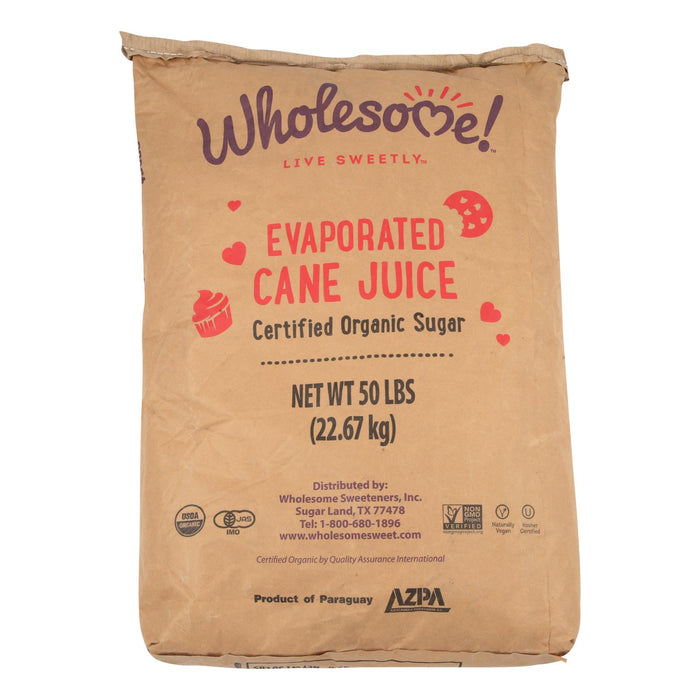 Wholesome Sweeteners Cane Sugar Organic And Natural -Single Bulk Item -50lb