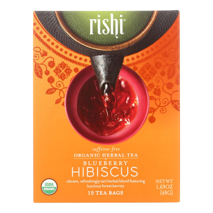 Rishi Organic Tea - Blueberry Hibiscus - Case Of 6 - 15 Bags.