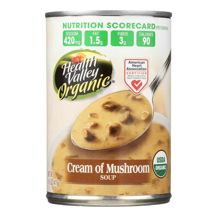 Health Valley Organic Soup - Mushroom Cream - Case Of 12 - 14.5 Oz.