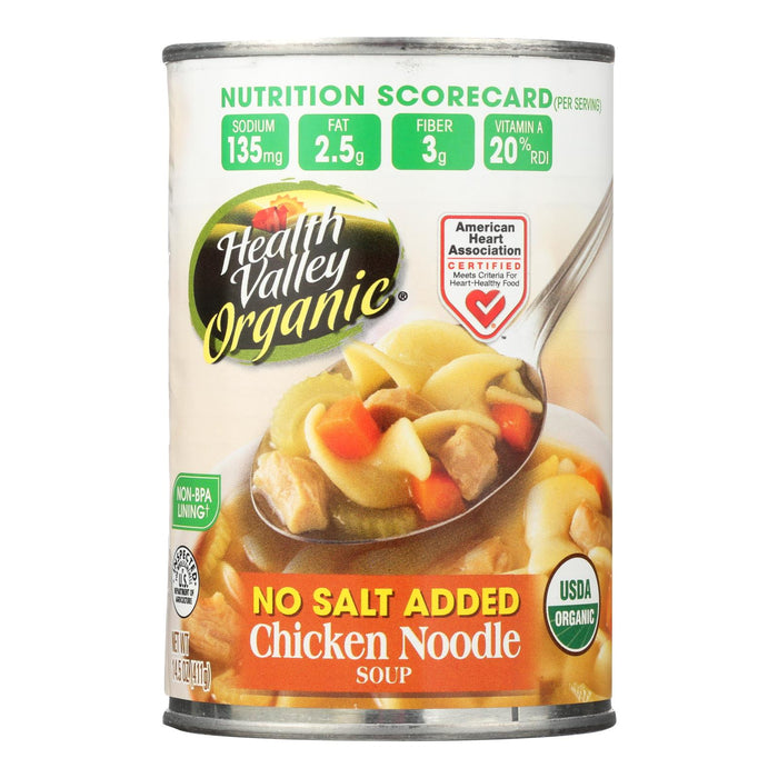 Health Valley Organic Soup - Chicken Noodle No Salt Added - Case Of 12 - 14.5 Oz..