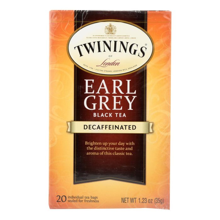 Twinings Tea Earl Grey Tea - Decaffeinated - Case Of 6 - 20 Bags.