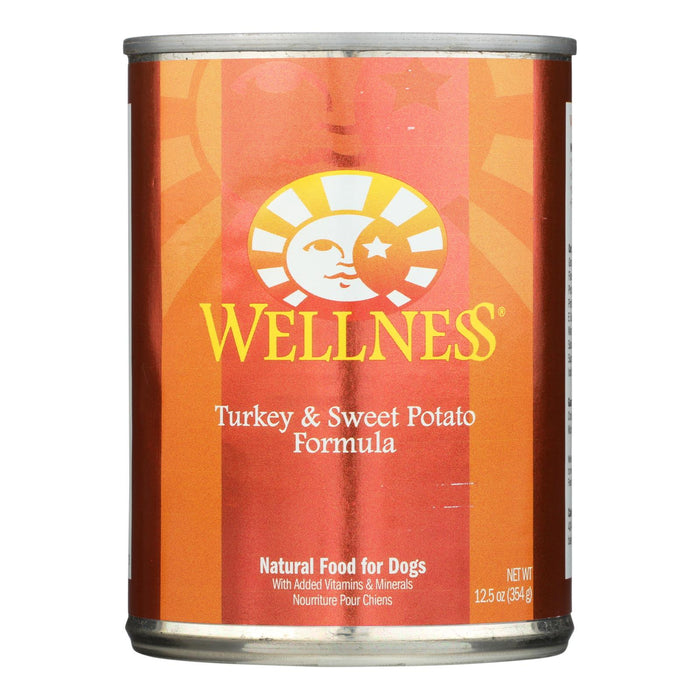 Wellness Pet Products Dog Food - Turkey And Sweet Potato Recipe - Case Of 12 - 12.5 Oz