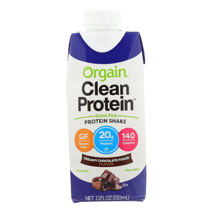 Orgain Organic Protein Shakes - Creamy Chocolate Fudge - Case Of 12 - 11 Fl Oz.