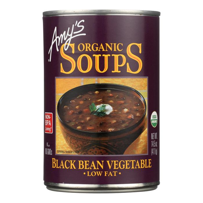 Amy's -Organic Low Fat Black Bean Soup - Case Of 12 - 14.5 Oz