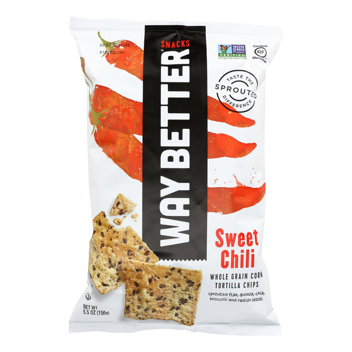 Way Better Snacks Tortilla Chips - Sweet Chili - Case Of 12 - 5.5 Oz