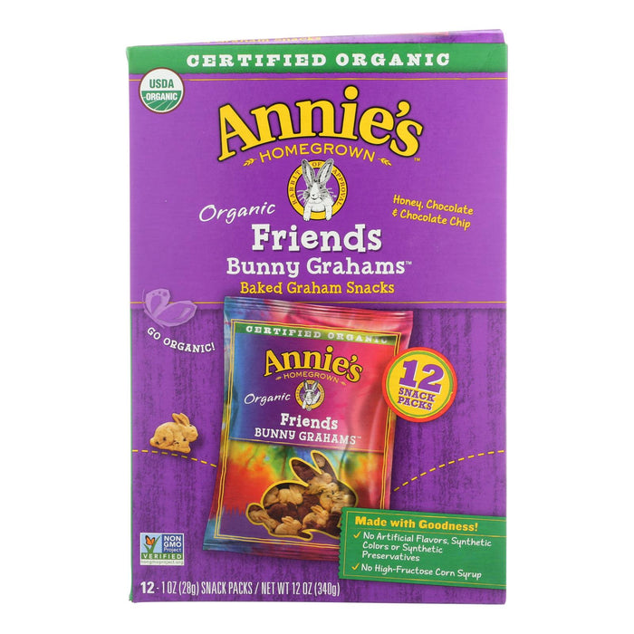 Annie's Homegrown Snack Pack - Organic - Bunny Grahms - Frd - 12 - Case Of 4 - 12/1 Oz.