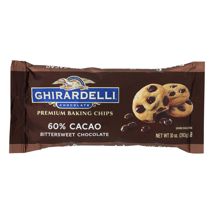 Ghirardelli Cacao Bittersweet - Chocolate Baking Chips - Case Of 12 - 10 Oz