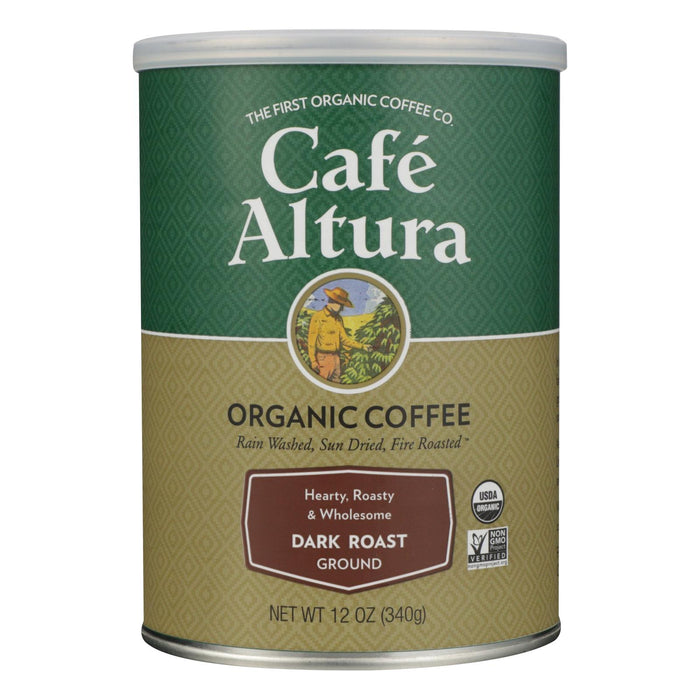 Cafe Altura - Organic Ground Coffee - Dark Roast - Case Of 6 - 12 Oz.