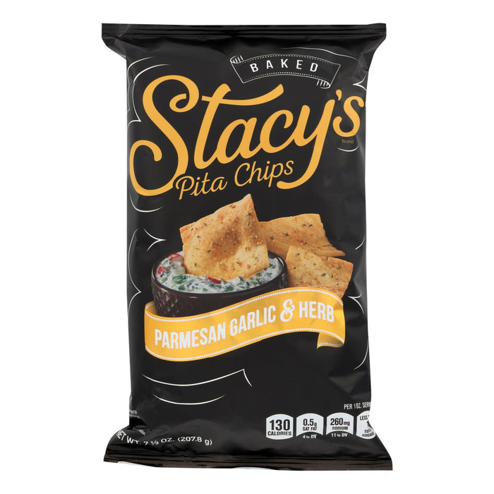 Stacy's Pita Chips Parmesan Garlic And Herb Pita Chips - Parmesan Garlic - Case Of 12 -7.33 Oz.