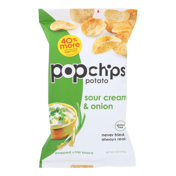 Popchips Potato Chip - Sour Cream - Onion - Case Of 12 - 5 Oz.