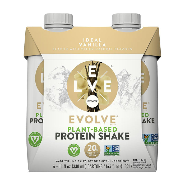 Evolve Ideal Vanilla Protein Shakes  - Case Of 3 -  4/11 Oz