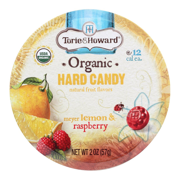 Torie And Howard Organic Hard Candy -Lemon And Raspberry - 2 Oz - Case Of 8